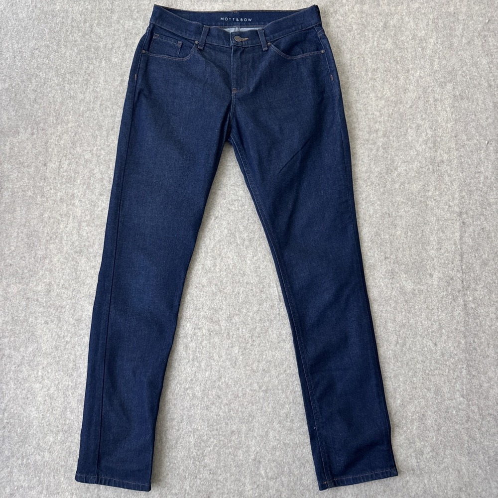 Mott And Bow Boyfriend Jeans Womens 28x32 Dark Wash Stretch Mid Rise